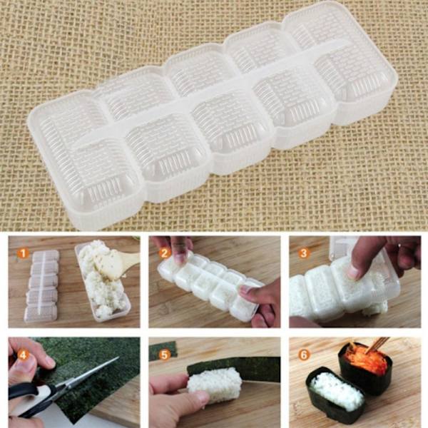 Sushiform - Japan Nigiri Sushiform Rismjölboll 5 Rullar Maker Non Stick Press Bento Verktyg