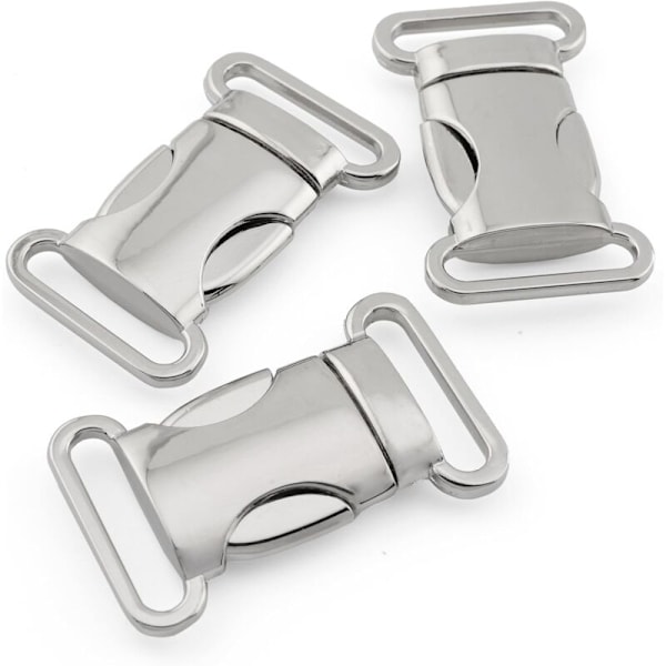 Set med 5 metallklämmor för paracordarmband, hundhalsband, ryggsäck, färg: silver