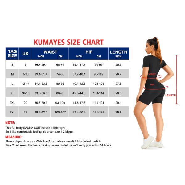 Bastu svettdräkt för kvinnor helkropp 3 i 1 träning bantning varm väst magkontroll shapewear(L)