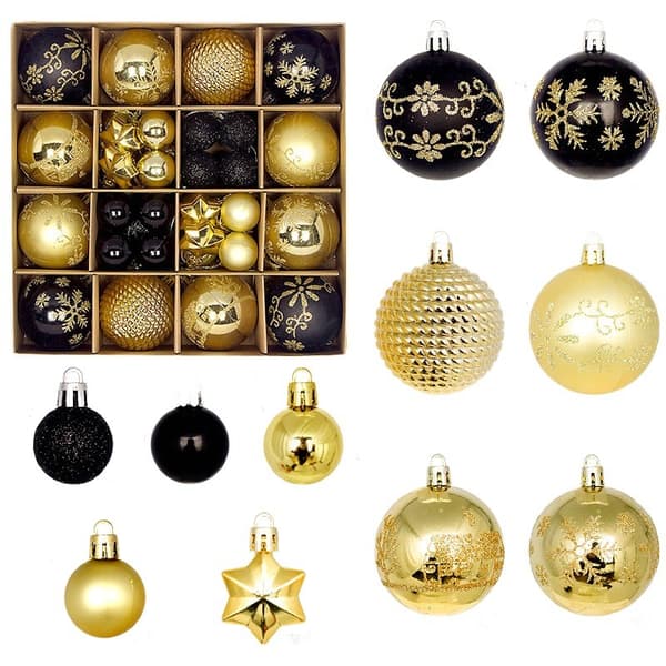 Julekuler 44 stk 3-6cm sett Julepynt galvanisert ball anheng