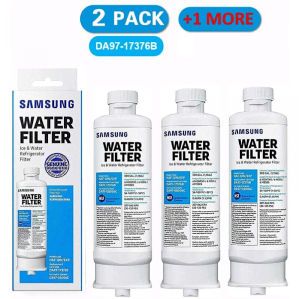 Set med 3 extra vattenfilter för Samsung kylskåp DA97-17376B DA97-08006C HAF-QIN HAF-QIN/EXP