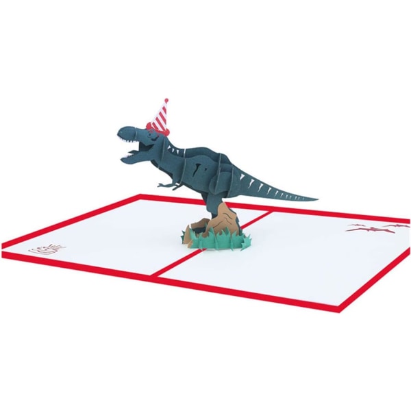 3D-kolmiulotteinen syntymäpäiväkortti, käsintehty askartelukortti, dinosaurus