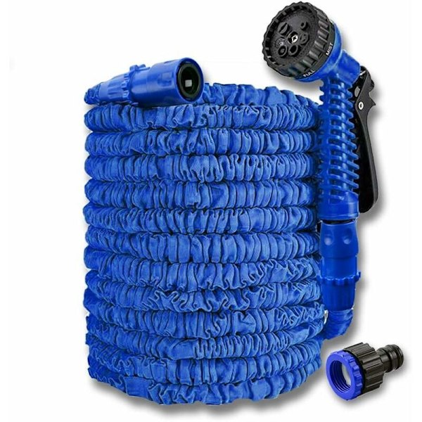 Drivslange, 100ft/30m Uttrekkbar vannslange fleksibel slange strekk med 7 multifunksjonelle sprayhoder for hagearbeid, bilvask, boring