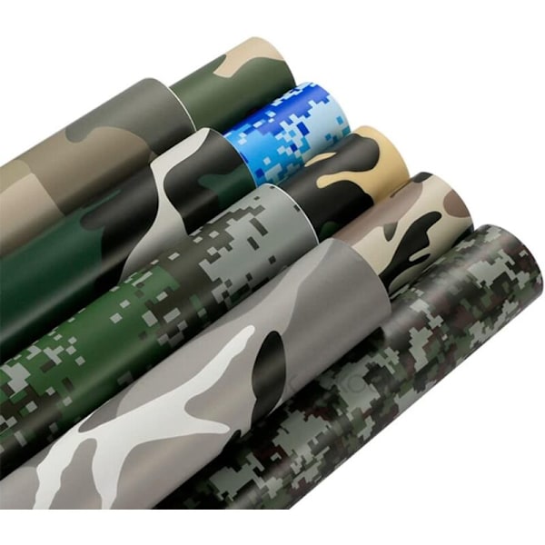 Vinyyliteippikalvo Camouflage, Vinyyli Camouflage -liimakalvo PVC Autotarra Vedenpitävä ja naarmuuntumaton moottoripyörän auton skootterin koristeluun, 30cm x 1