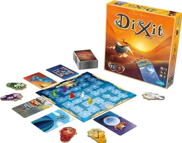 Klassiskt brädspel Dixit Expanded Board Game, engelsk version (grunderna i några få ord)