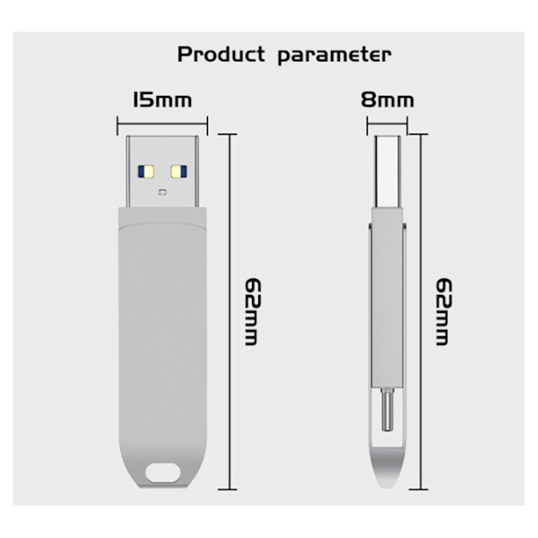 Type-c kaksikäyttöinen USB-muistitikku tietokoneelle ja matkapuhelimelle 256G - suuri kapasiteetti - luova