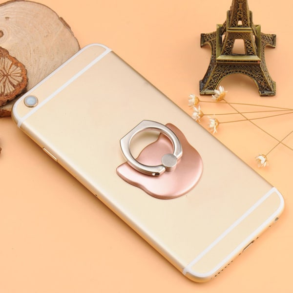 Mobiltelefonholder, Universal Mobiltelefonholder Ring, Dyr Kat Formet Smartphoneholder til iPhone XS X 8 7 6 5, Samsung Galaxy (Rose Gold)