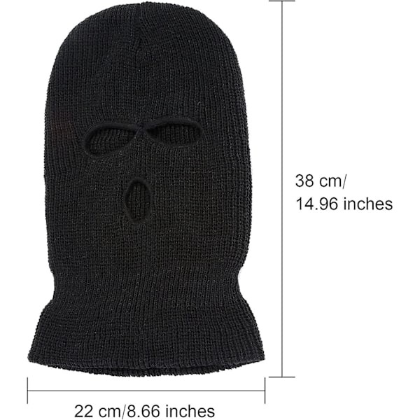 4-delt 3-huls fuld ansigts skimaske vinter balaclava hue varm strikket fuldt ansigt