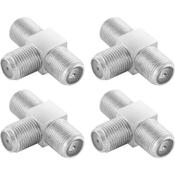 4x Sat TV Distributör TV Koaxial TV TV (3x Fmmel uttag F) Dubblare av TV-antennkabel, adapter för koaxialkabel, dubbelt satellitantennuttag, si