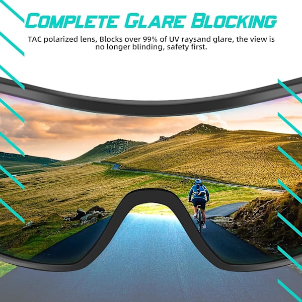 Polariserade cykelglasögon för män och kvinnor MTB Sport Solglasögon Anti-UV400 med 5 utbytbara linser
