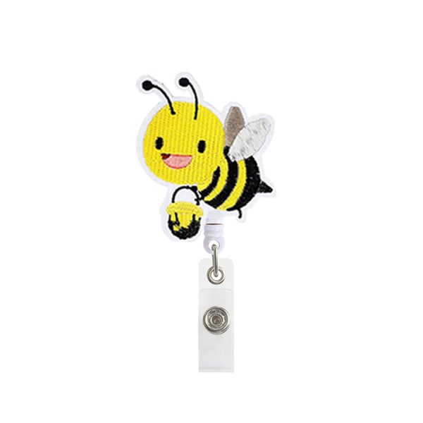 3 stk. Gult Kollektion Filt Broderi Tilbagekaldelig Klips, Badge Reel, Tilbagekaldelig Klips, Studerende Gave, Tilbagekaldelig ID Badge Holder, Badge Klip