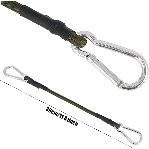 2 kpl Mini Heavy Duty 30cm Bungee-narua karabiinihaalla retkeilyyn, matkatavaroihin, matkustamiseen