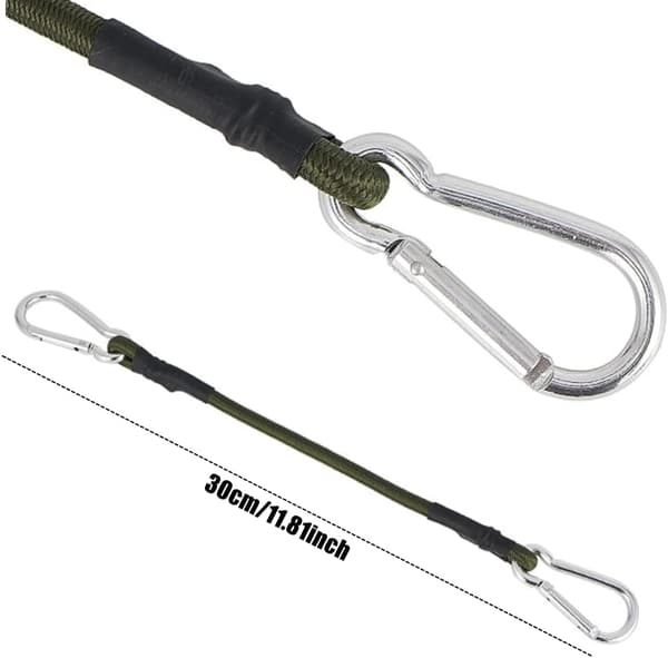 2-pack Mini Heavy Duty 30cm Bungee Cord med karbinhake för camping, bagage, resor