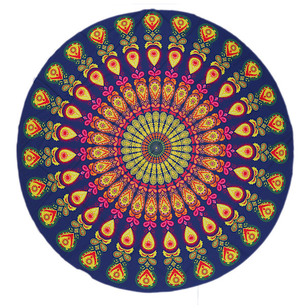 Rund matte Scarve Mandala veggteppe strand piknik teppe teppe teppe bohemia lilla