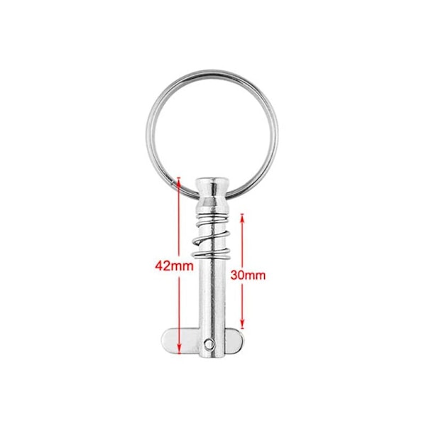 4 stycken snabblås sprint, 1/4 tum snabba rostfria stål sprintar 316 Övre sprintar för bimini marin hårdvara, silver, 6,3 mm x 42 mm