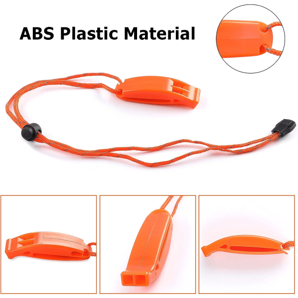 6PCS säkerhetsräddningsvisselpipa med justerbar reflekterande snöre nödplastvisselpipa oceanvisselpipa