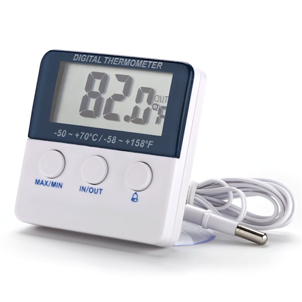 Digitalt fryseboks-/kjøleskapstermometer med magnet og stativ Digitalt fryseboks-/kjøleskapstermometer med LED maks./min. alarm indikator minne fryseboks-/kjøleskapstermometer
