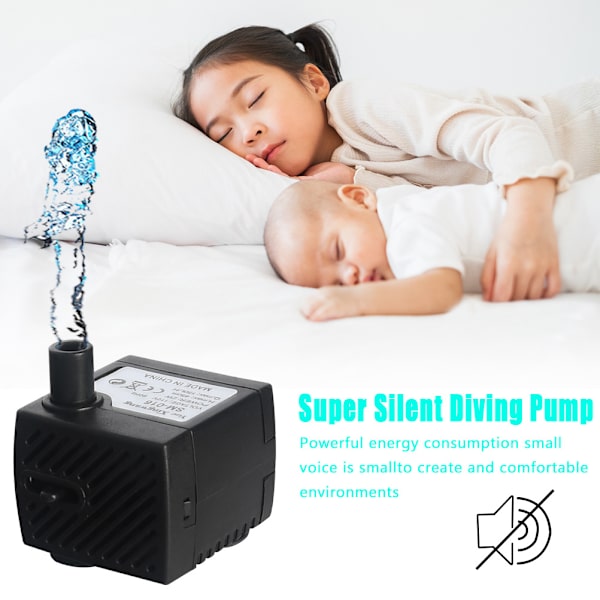 Mini AC vannpumpe, akvarium fisketank vannpumpe, liten hagefontene, europeisk standard SM-018 2.5W
