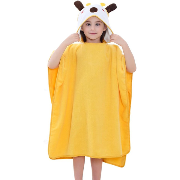 Huvtröja Baby Poncho Badhandduk 100% Bomull Mjuk Djur Badrock Absorberande Badrock Baby Strandhandduk, Pojke Flicka 0-6 År, 70x70cm, flicka