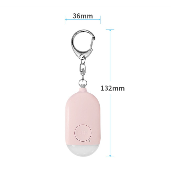 130dB USB-ladattava hätätilanteen itsepuolustusavainhälytin turvalaitteella SOS-hälytyspanikpainike LED-taskulamppu（vaaleanpunainen）