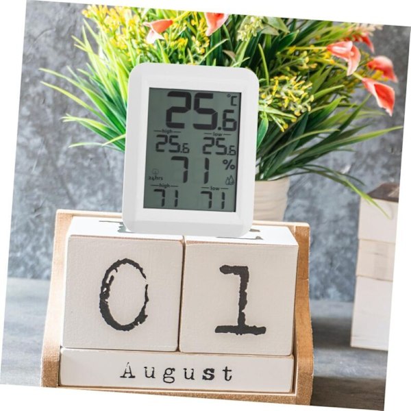 Mini Digital LCD Inomhus Termometer, Rumshygrometer °C/°F Temperatur- och Fuktighetsmätare Termo-Hygrometer med Ställ