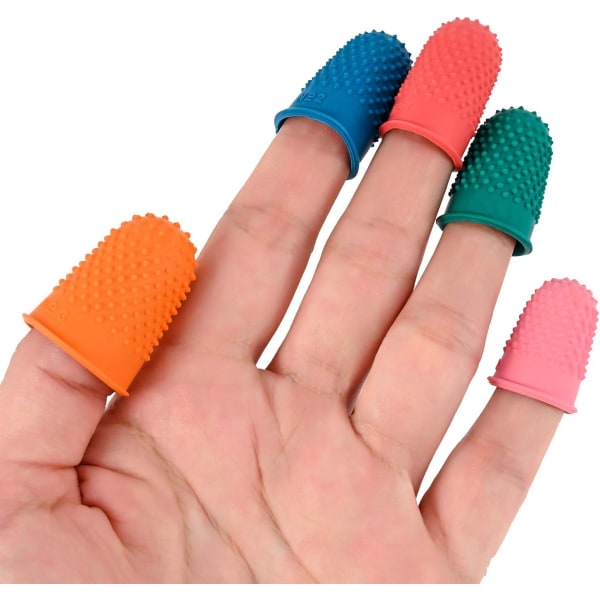 10 gummifingerskydd i 5 storlekar Gummifingeröverdrag i 5 färger