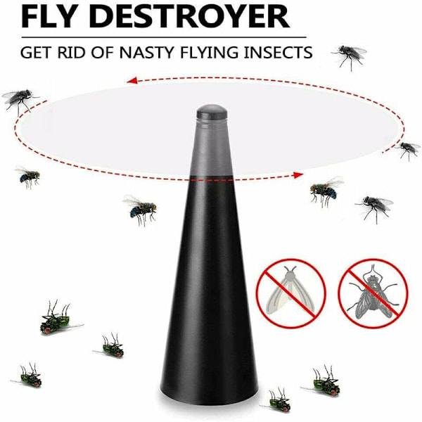 Blade Repel - 9 9 25cm smärtfri anti-flyg fläkt - förhindrar flygande insekter - Utomhusmåltid Trädgård Camping 2st Svart
