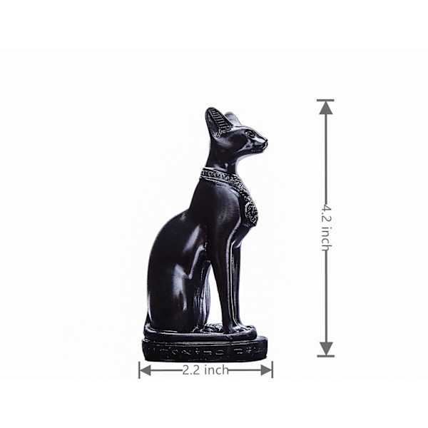 Egyptisk katt-ornament, ett stykke (4,2 tommer, svart)