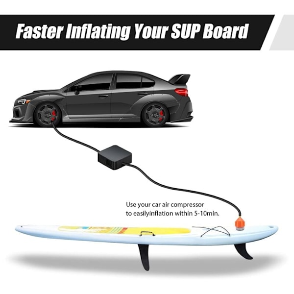 Sæt med 2 oppustelige pumpeadaptere til stand up paddle - standard universal luftventil Schrader adapter, pumpehoved konnektor adapter til oppustelig båd