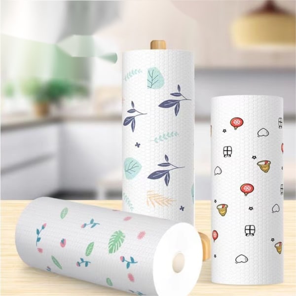 1 roll of washable kitchen tablecloth paper towels (about 50 pieces, random style)