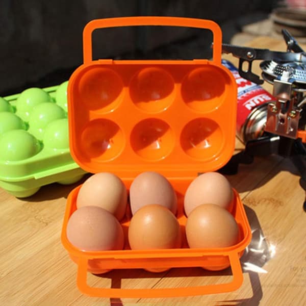 20*19,5CM - Bærbar eggkartong for 12 egg - Oppbevaringsboks i plast for camping, piknik