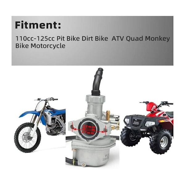 22mm förgasare, PZ22 Intressant samlarförgasare för all -terräng motorcykel ATC quad CRF70 / 110/125 CC - 22 mm