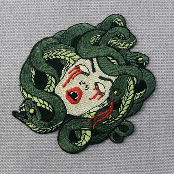 Blodig Medusa Broderi Emblem Järn Sytt Patch, Fantastisk Punk Klänning Dekoration Patching Patch