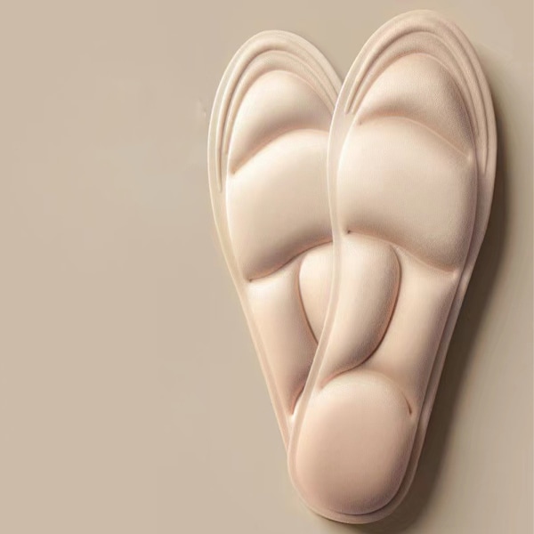 2 par (Beige färg 30-40m) Minnesskum fotvalvsstöd för Fasciitis inläggssulor Stövlar Klackar Smärtlindring Hallux valgus Fötter