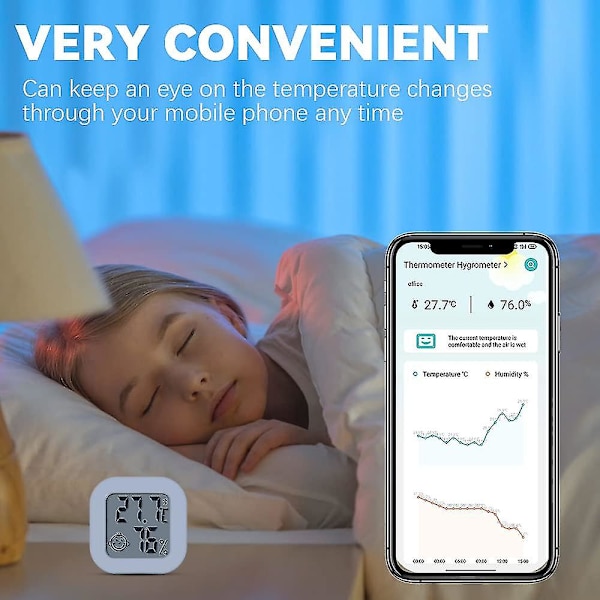 Termometer-hygrometer-monitor med smart-app