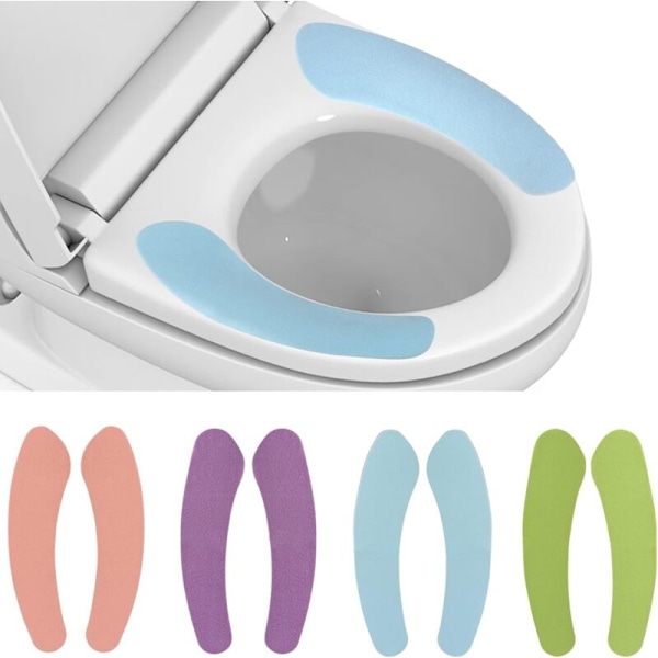 4 paria lämmitettyjä WC-istuimen pehmusteita kylpyhuoneisiin, hellävaraiset ja kannettavat WC-istuimen pehmusteet, pestävät ja uudelleenkäytettävät WC-istuimen pehmusteet, 4 väriä