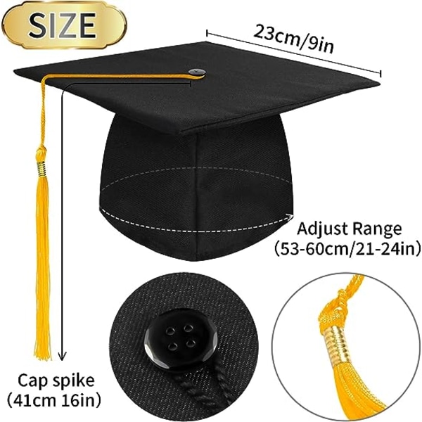 Unisex Graduation Cap, Adjustable Graduate Cap Graduation Cap for Graduation University High School Mentor Hat