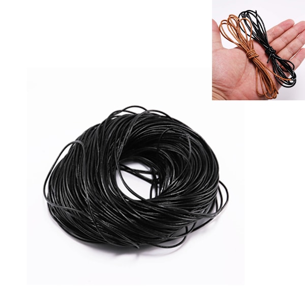 10 meter vaxad vaxad nylontråd rep snöre för DIY armband smycken tillverkning hantverk - svart