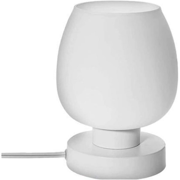 Touch-sengelampe - Moderne lille lampe til soveværelse, stue, natbord, bordlampe med hvid opalglasskærm, varm LED-pære, 3-vejs dæmpning