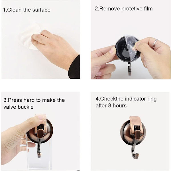 4-pack starka sugkoppskrokar