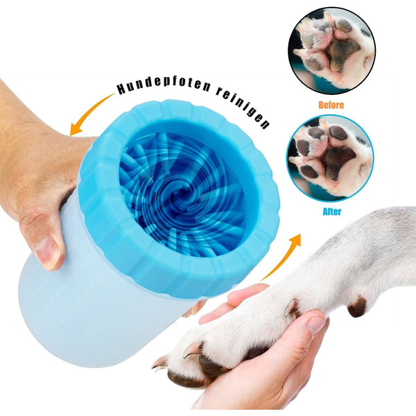 Silikonborstkopp för husdjursrengöring (blå liten storlek), hundtassrengöring
