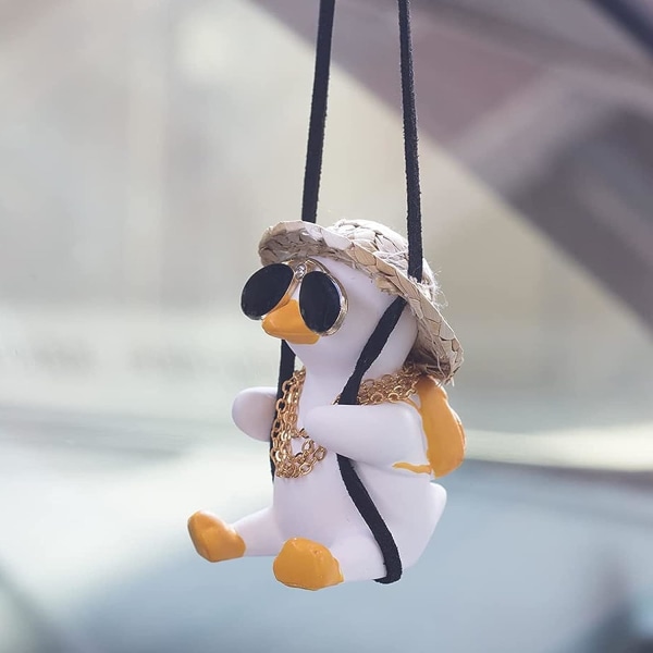 Swing Duck Car Hanging Ornament, Søt Swing Duck på bilen bakfra