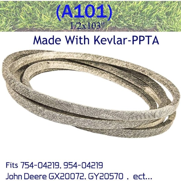 Drivrem till gräsklipparens knivar för John Deere GX20072 Gy20570, Cub Cadet/MTD/Troy-Bilt 754-04219 954-04219 OC-754-04219 1/2 \"x 103\"