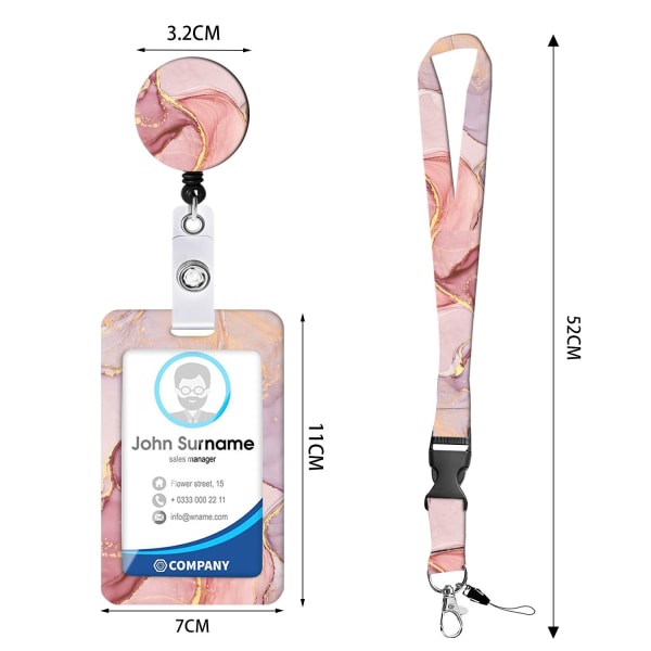 Retractable Lanyard -korttikotelo (musta tähti), Retractable Lanyard -merkki ja ID-korttikotelo työpöydälle, avaimille, matkapuhelimelle, bussikortille jne.