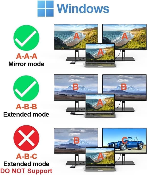 USB 3.0 til HDMI VGA-adapter, USB til HDMI VGA-adapter, understøtter HDMI VGA, 1080p synkroniseret output, kompatibel med Windows 7/8/8.1/10, videoadapter