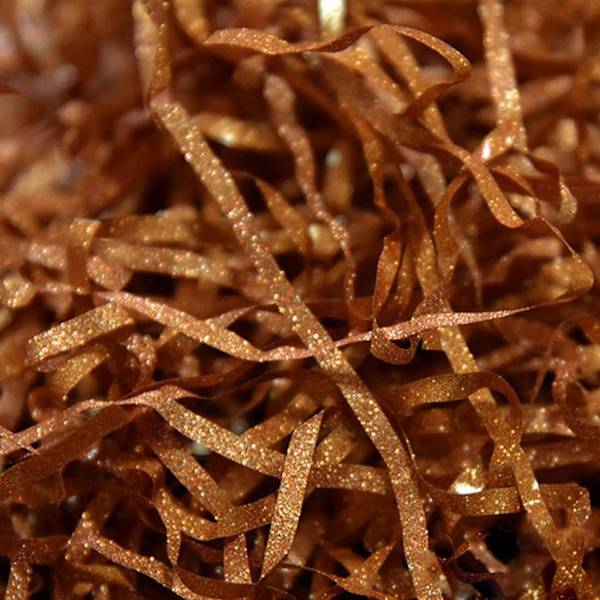 Guldstrimlat papper, med 2 meter ljusslinga, silkesglitter presentask silkesfyllningsmaterial dekoration glänsande raffia presentask partner present presentkorg