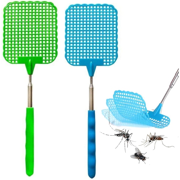 2 kpl kärpässuojatyökalu Kärpänen Kärpäslätkä Ruostumaton teräs Kärpäslätkät Retractable Insect Killer Mini Sisä- ja ulkokärpäslätkät Hyttysiä varten