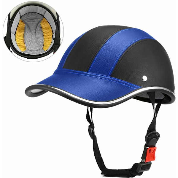 Harley Halv-Casque Blå Baseball Hjelm Retro Let Hjelm Til Mænd og Kvinder