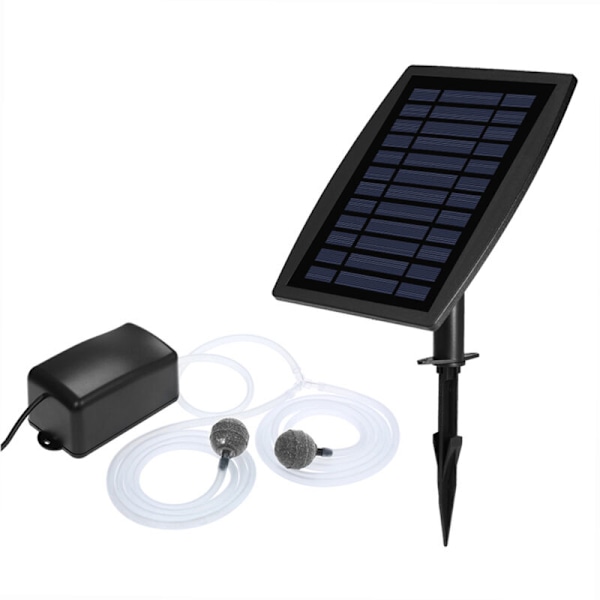 Solcelledrevet iltpumpe til ilt akvarium iltblander til akvarium akvarie luftpumpe luftpumpe til akvarium med iltslange til a