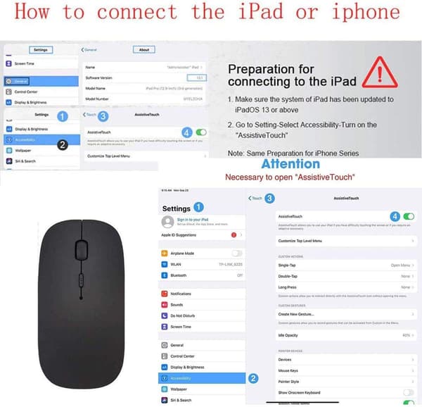 Bluetooth-mus, trådløs mus for MacBook Pro/MacBook Air, Bluetooth trådløs mus for bærbar PC/PC/Mac/iPad pro/datamaskin